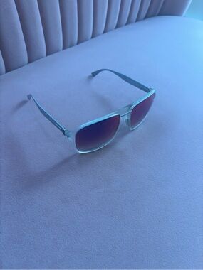 Men's Gucci Clear Frame Sunglasses with Gradient Lenses - Blue
